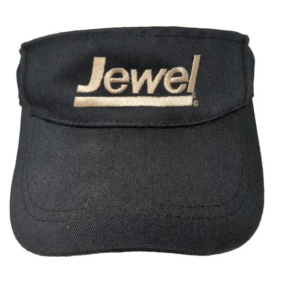 Jewel Strapback Sun Visor Cap Black One Size Adjustable Embroidered Big Custom - Picture 1 of 10